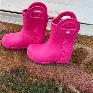 CROCS Fuchsia Kids Rain Boots